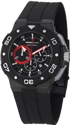 Momo Design TEMPEST MD1004BK-01BKRD-RB 46mm Stainless Steel Case Black Silicone Mineral