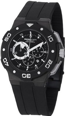 Momo Design TEMPEST MD1004BK-02BKWT-RB 46 Stainless Steel Case Black Silicone Mineral Quartz