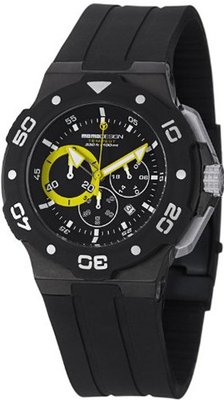 Momo Design TEMPEST MD1004BK-03BKYW-RB 46 Stainless Steel Case Black Silicone Mineral Quartz
