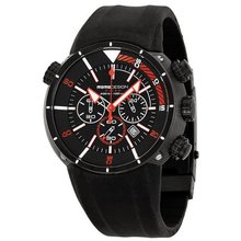 uMomo Design Momo Pro Diver Chronograph Black and Red Dial Black Silicone MD1005BK41 