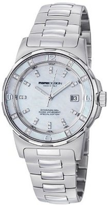 uMomo Design MomoDesign Pilot Diamonds Ladies Mother of Pearl Dial MD093-E-02SL-MB 