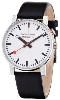 Mondaine Evo Alarm A468 Black Leather Analog
