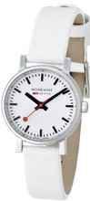 Mondaine Quartz White Leather Strap