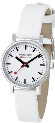 Mondaine Quartz White Leather Strap
