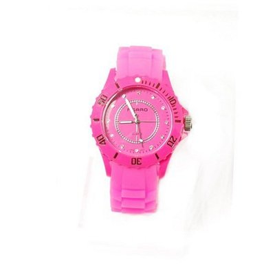 uMonte Carlo Figaro Hot Pink Rubber Strap Fashion 