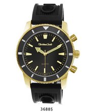 Black Rubber Strap , Gold/Black Case/Black Dial