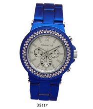 Blue Metal Band With Silver Dial