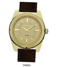 Brown Rubber Strap , Gold Case/Godl Dial
