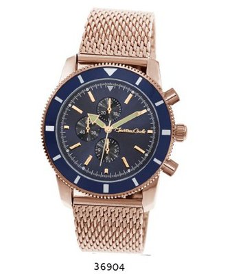 Copper Mesh Band with Copper/Blue Case Blue Dial