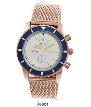 Copper Mesh Band with Copper/Blue Case White Dia