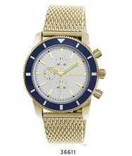 Gold Mesh Band with Blue Case White Dial