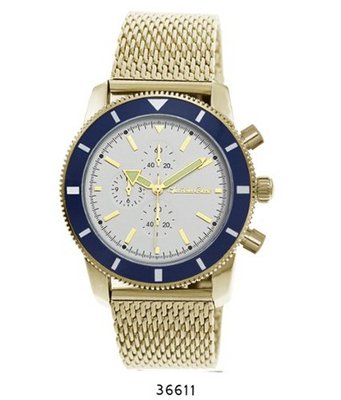 Gold Mesh Band with Blue Case White Dial