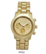 Gold Metal Band With Gold Dial