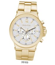 Gold Metal Band With Silver Dial