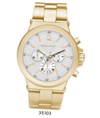 Gold Metal Band With Silver Dial