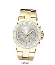 Gold Metal Band with Silver Dial