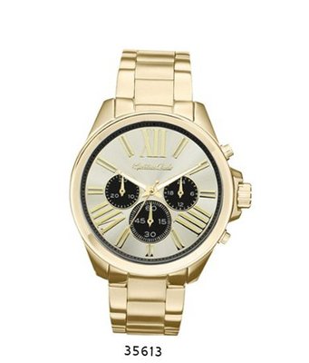 Gold Metal Band with Silver Dial