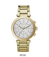 Gold Metal Band With Silver Dial