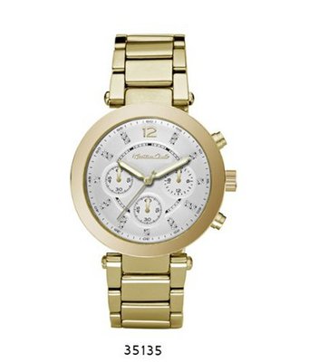 Gold Metal Band With Silver Dial