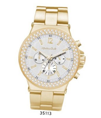 Gold Metal Band With Silver Dial