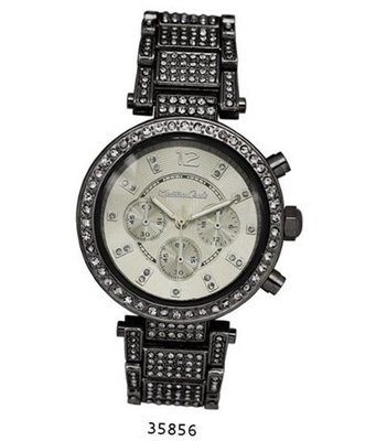 Gun Metal Band With Silver Dial