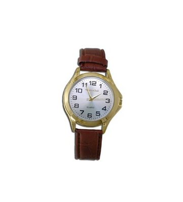 Montres Carlo Classic Silver Dial Faux Leather Japanese Quartz