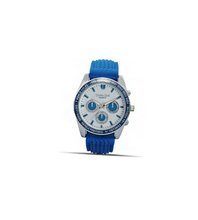 Montres Carlo F1 Inspired Quartz White Dial Blue Rubber Strap