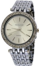Montres Carlo #MC34395 Silver Crystal Glitz Bezel Analog