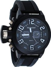 Montres Carlo #MC35011 Faux Dual Dial Fashion Lefty Silicone Band