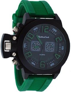 Montres Carlo #MC35011 Faux Dual Dial Fashion Lefty Silicone Band