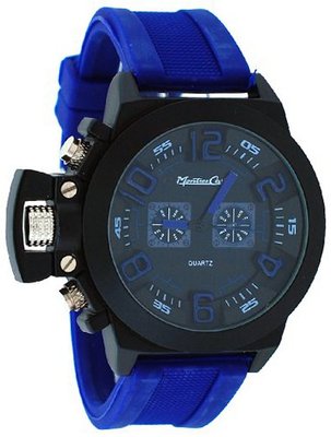 Montres Carlo #MC35011 Faux Dual Dial Fashion Lefty Silicone Band