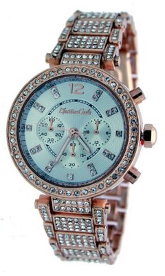 Montres Carlo #MC35854 Rose Gold Metal Fashion Runway Crystal Faux 3 Dial