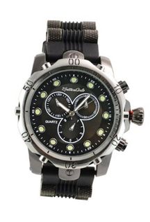 Montres Carlo Pro Reserve Bullet Black Silicone Band Fashion 3 Dial Black 3664-3