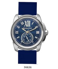 Navy Blue Rubber Strap , Silver CaseNavy Blue Dial