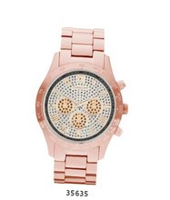 Rose Gold Metal Band with Silver Dial