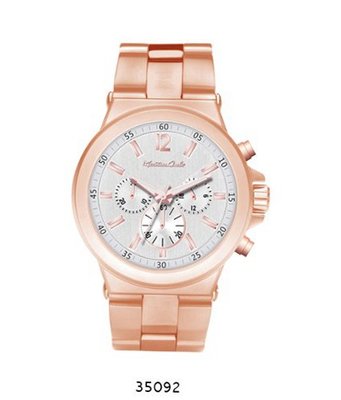 Rose Gold Metal Band With Silver Dial