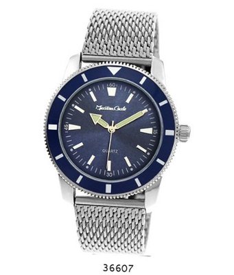 Silver Mesh Band with Blue Case Blue Dial