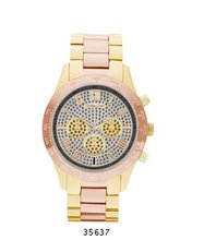 Two-Tone Gold with Rose Gold Metal Band with White Dial