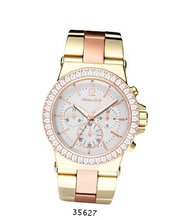 Two-Tone Gold with Rose Gold Metal Band with White Dial