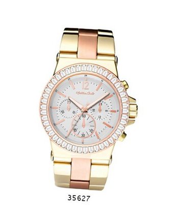 Two-Tone Gold with Rose Gold Metal Band with White Dial