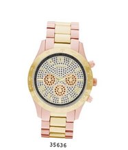 Two-Tone Rose Gold with Gold Metal Band with White Dial