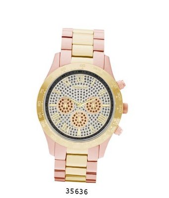 Two-Tone Rose Gold with Gold Metal Band with White Dial