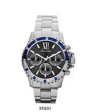 uMontres Carlo Silver Metal Band with Black Dial 