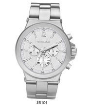 uMontres Carlo Silver Metal Band With Silver Dial 