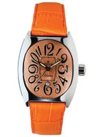 Montres De Luxe BI3 ARA Bisanzio Stainless Steel Luminous Orange Leather Date