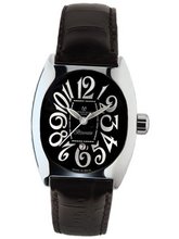 Montres De Luxe BI3 NER Bisanzio Stainless Steel Luminous Black Leather Date