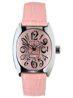 Montres De Luxe BI3 ROS Bisanzio Stainless Steel Luminous Light Pink Leather Date