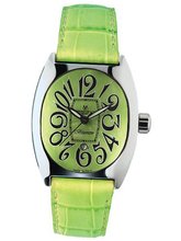 Montres De Luxe BI3 VER Bisanzio Stainless Steel Luminous Mint Green Leather Date