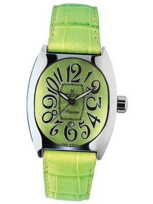 Montres De Luxe BI3 VER Bisanzio Stainless Steel Luminous Mint Green Leather Date