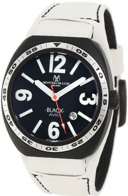 Montres De Luxe BK2501 Avio Aluminum Black PVD White Leather Cuff